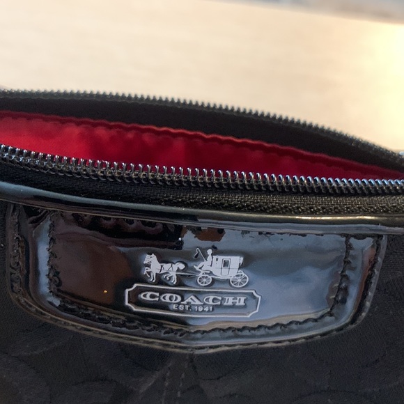 Coach Wristlet in Black with Silver Accents - Picture 2 of 3